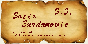 Sotir Surdanović vizit kartica